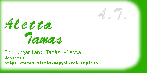 aletta tamas business card